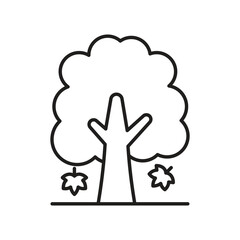 Tree line icon with white background vector stock illustration