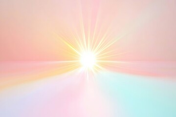 Sunrise horizon with bright light and pastel colors.