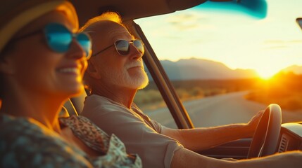 Seniors exploring new destinations, taking road trips, capturing the joy and freedom of travel during retirement