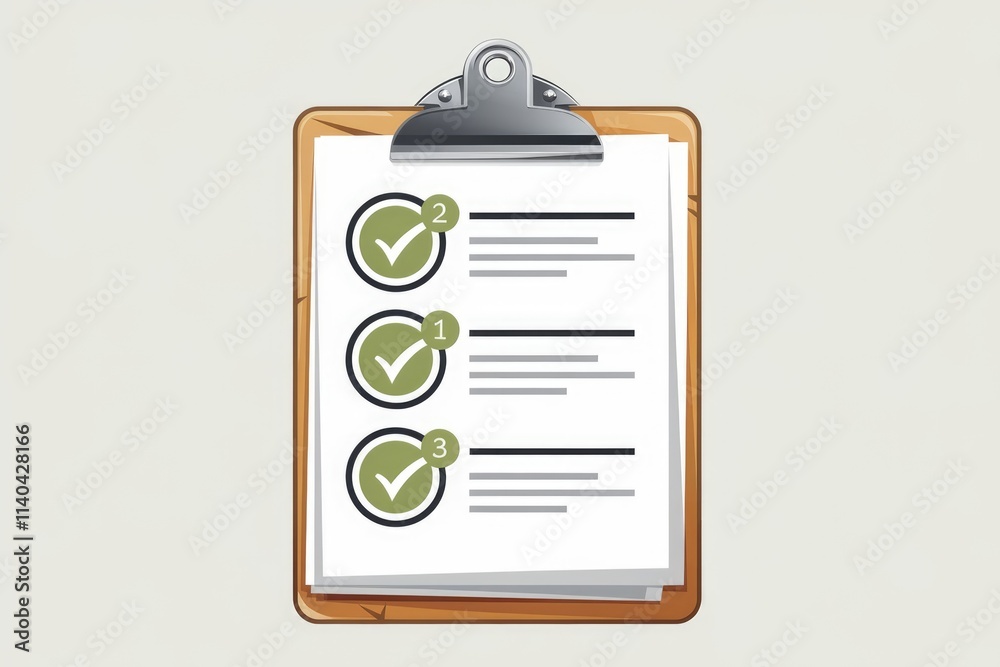 Poster A clipboard with a checklist showing three completed tasks.