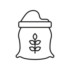 Wheat Sack line icon with white background vector stock illustration