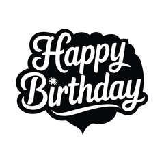 Happy Birthday Typography Lettering Design.
