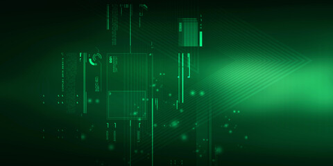 2d illustration Abstract futuristic electronic circuit technology background