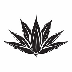 Agave cactus plant silhouette vector icon illustration © tarek