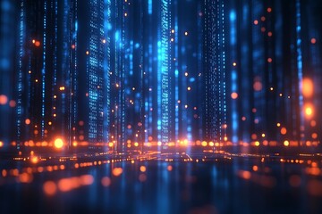 Glowing Blue Digital Lines Pattern Design