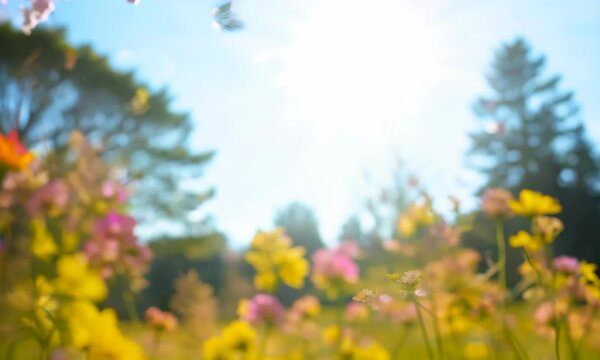 Beautiful field of colorful cosmos flower in a meadow in nature in the rays of sunlight in summer in the spring close-up of a macro. A picturesque colorful artistic image