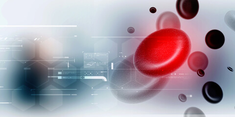 3d rendering red streaming blood cells background
