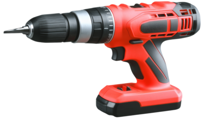 Electric drill, isolated on transparent background