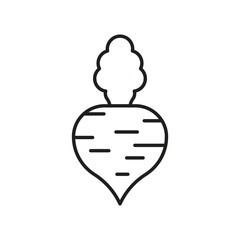 Turnip line icon with white background vector stock illustration