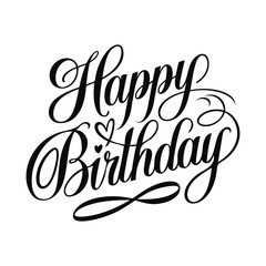 Happy Birthday Typography Lettering Design.