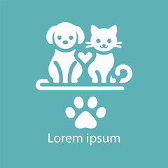 Minimalist cute pet logo design