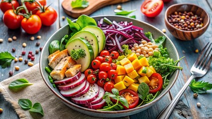 Healthy Fitness Meal Prep: Minimalist Salad Diet Photography