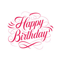Happy Birthday Typography Lettering Design.