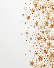 Enchanting vertical design with tiny golden stars on white, perfect for magic or celestial border decorations