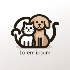 Minimalist cute pet logo design