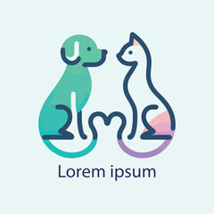 Obraz premium Minimalist cute pet logo design
