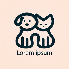 Minimalist cute pet logo design
