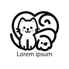 Minimalist cute pet logo design