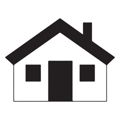 House icon vector art illustration, Black silhouette isolated on a white background