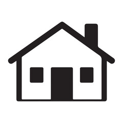 House icon vector art illustration, Black silhouette isolated on a white background