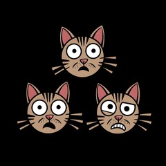Fototapeta premium Minimal art illustration of adorable cats kittens 