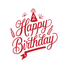 Happy Birthday Typography Lettering Design.