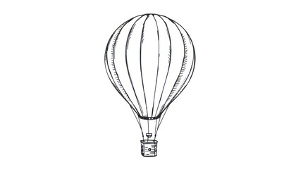 Obraz premium A vintage-style illustration of a hot air balloon, showcasing its design and structure.