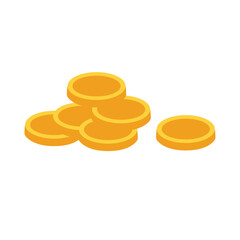 Gold coin stack clip art, stack of golden coins vector illustration, isolated on white background