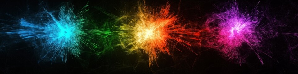 A colorful explosion of light and color. The colors are bright and vibrant, creating a sense of energy and excitement. The image is dynamic and visually striking, drawing the viewer's attention