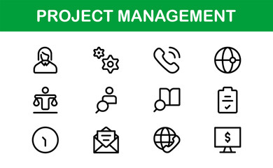 Versatile Project Management Icons - Designed for Task Management, Scheduling, and Team Tools