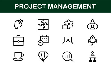 Versatile Project Management Icons - Designed for Task Management, Scheduling, and Team Tools