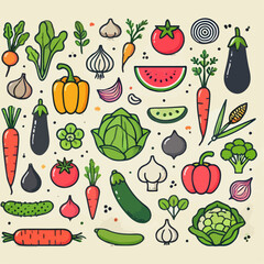 seamless background with vegetables