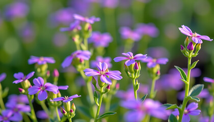 Cress Flower Breeze - Cress flowers swaying in a gentle breeze in a herb garden. background copyspace