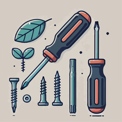 screwdriver and bold illustration