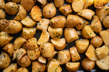 Oven-roasted potato wedges