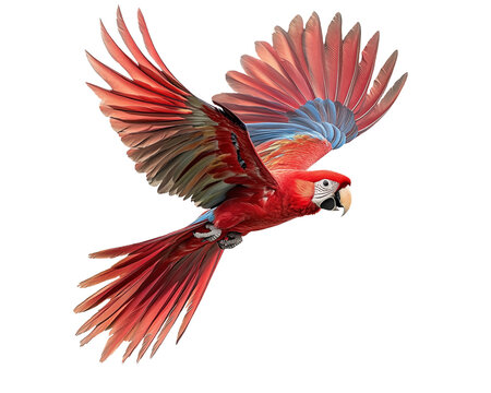 Macaw Tropical Bird flying isolated