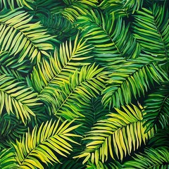 Naklejka premium Vertical upward shot of green ferns