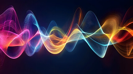 Obraz premium Captivating Abstract Visualization of Vibrant Electromagnetic Waves Showcasing Energetic Patterns and Flow Dynamics