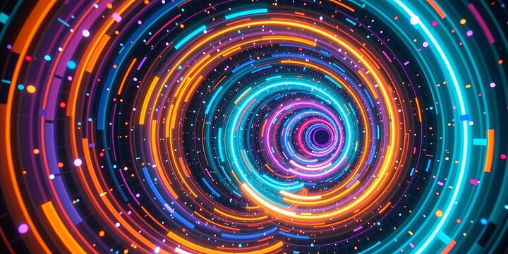 Space-Time Tunnels - Colorful portals swirling into the depths of space. backdrop background digital art crisp oilpinting minimalist sharp details funny background copyspace