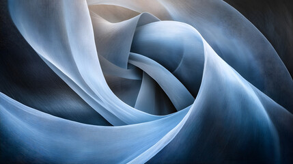 An Enigmatic Dance of Colors: Exploring the Intricacies of a Blue and Gray Abstract Vortex