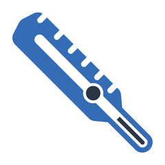 Temperature Measurement Thermometer Icon for Medical and Health Designs