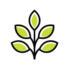 Minimalist Plant Vector Logo Design.