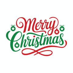 Merry Christmas Typography Banner Design.
