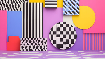 Dynamic Neon Pop Art Vision: A Mesmerizing Blend of Bold Colors and Shapes Creating an Artistic Sensation