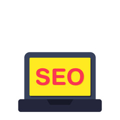 Conceptual flat design icon of search engine optimization