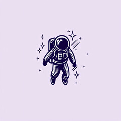 astronaut minimalist vector illustration, icon style