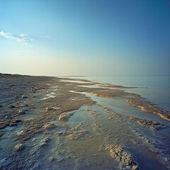 Israel's Dead Sea beach, lowest point on land.