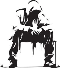 Sad Youth Vector Illustration