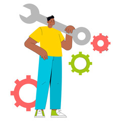 Young Businessman. Flat Vector Illustration