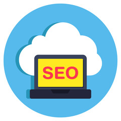Conceptual flat design icon of search engine optimization